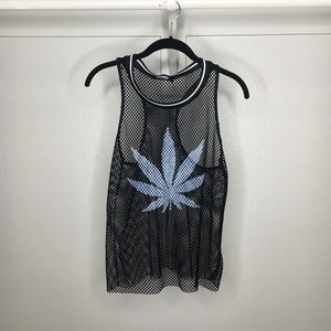 MISSGUIDED sexy fishnet weed tank, NWOT